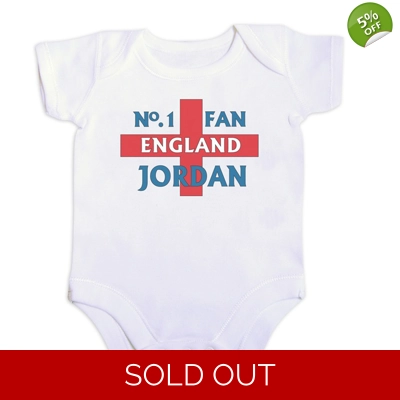 England Fan Personalised Baby Vest